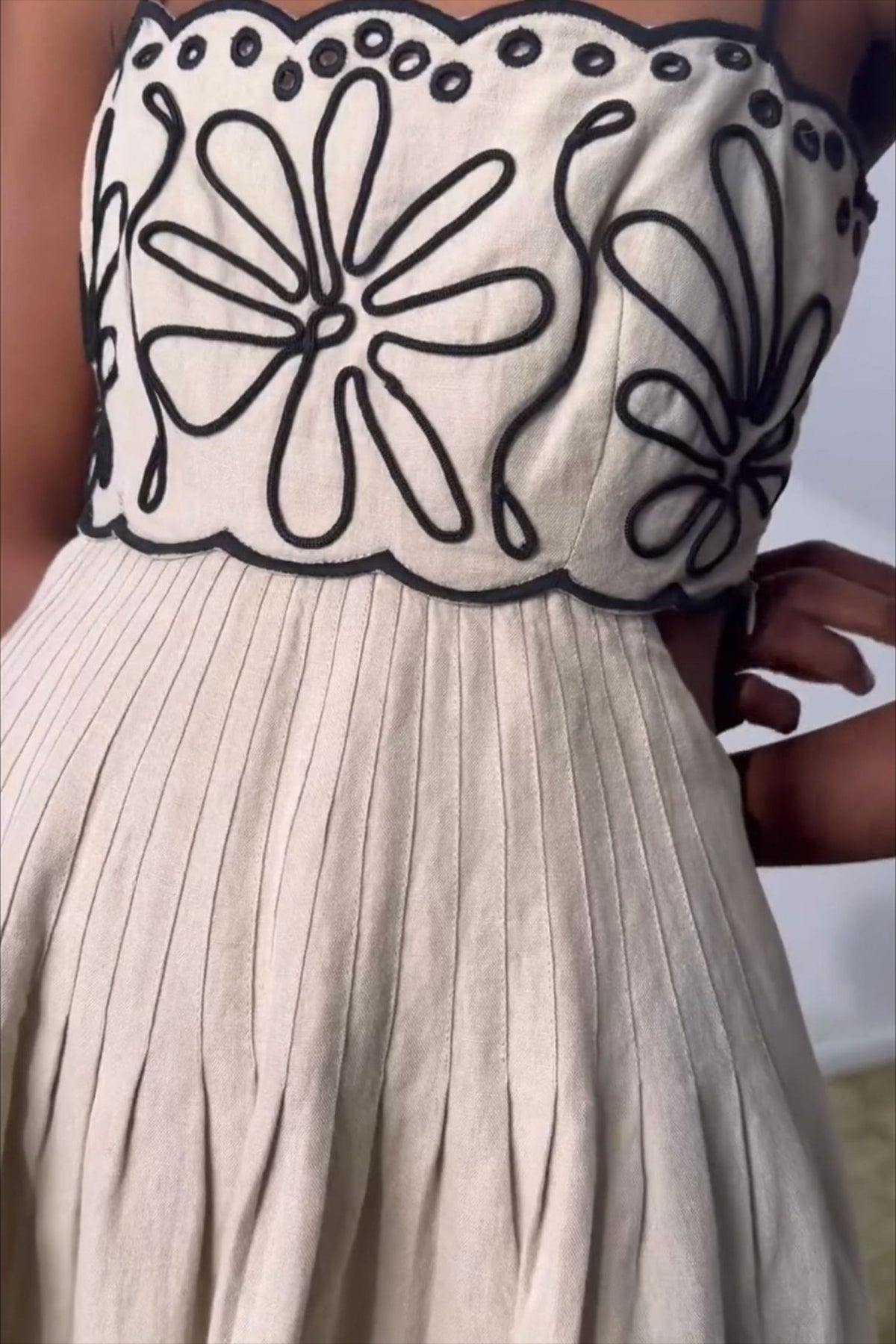 Embroidered Square Neck Fit and Flare Midi Dress 5