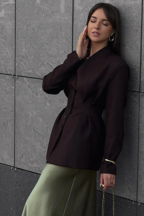 Single-Button Draped Blazer 2