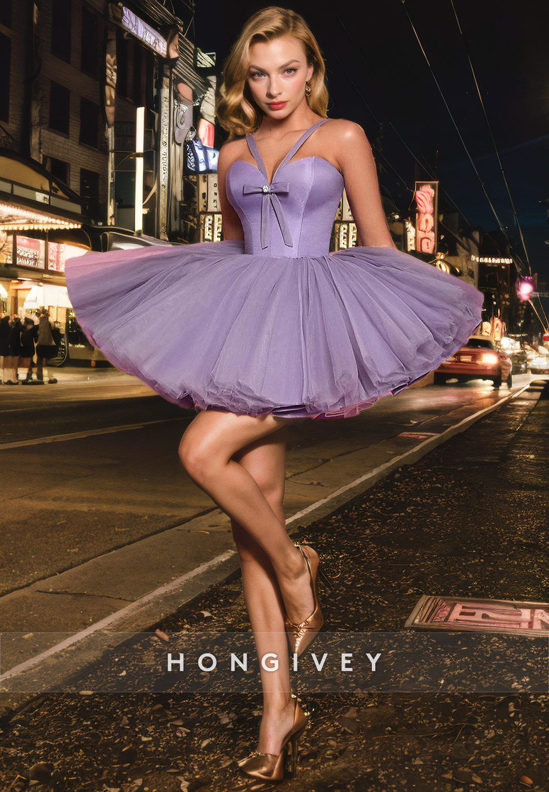 Tulle A-Line Sweetheart Empire Sleeveless Ball Gown Party/Homecoming Dress