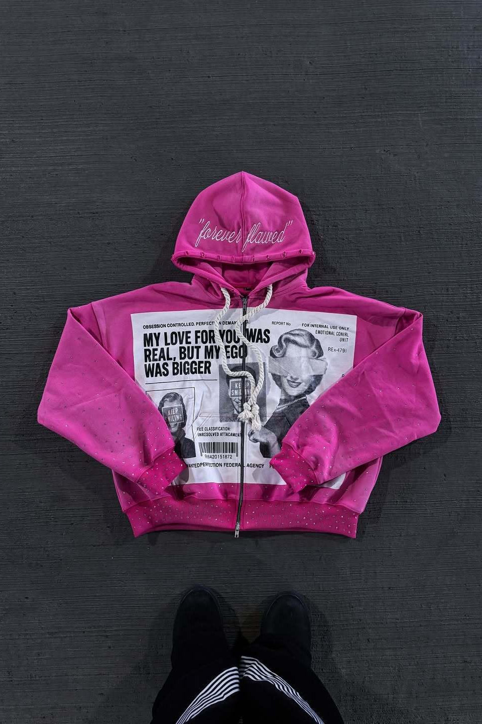 Color Block Rhinestone Street Hoodie 6