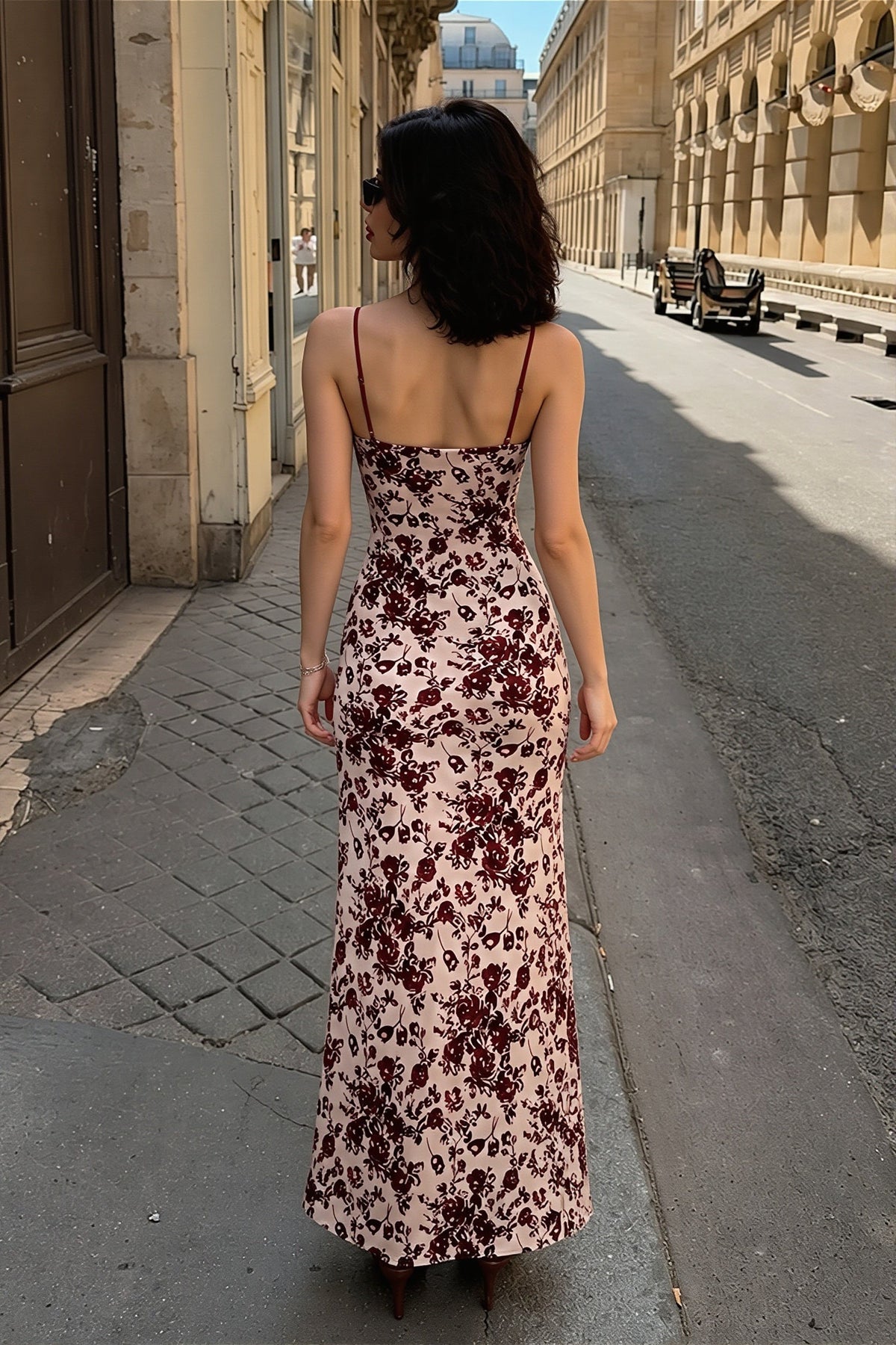 Floral Lace Trim Sweetheart Bodycon Maxi Dress 3