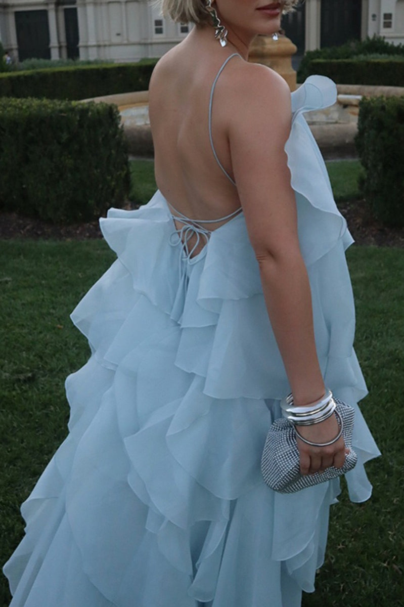 Beach Layered Ruffles Floral Dress