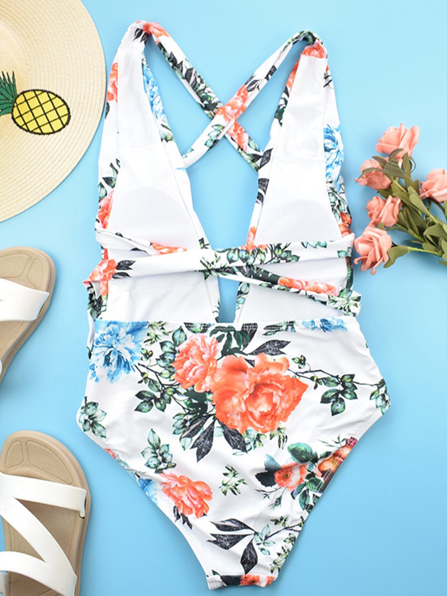 Floral One Piece Swimsuit For Women - Fashionpara