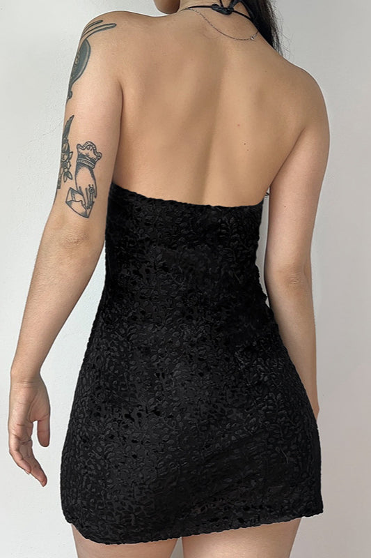 Burnout Velvet V-Neck Sleeveless Bodycon Mini Dress