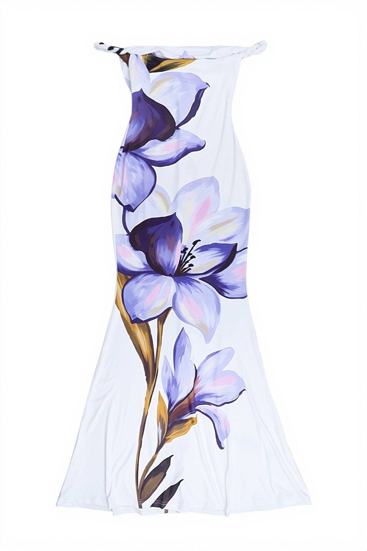 Floral Print Off Shoulder Mermaid Maxi Dress 5