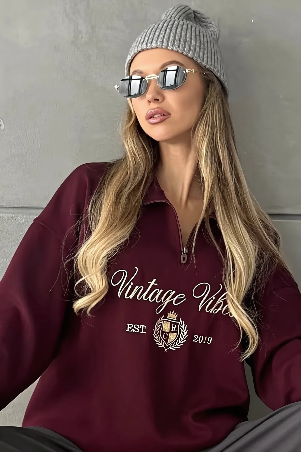 Vintage Vibes Quarter Zip Sweatshirt 5