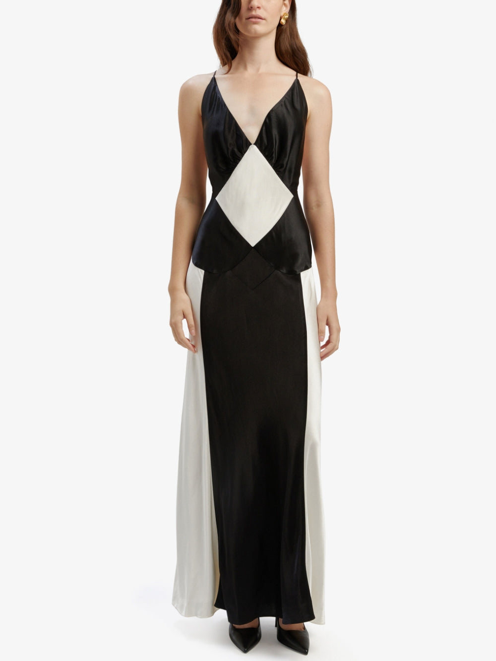 Black Ivory Contrast Maxi Dress - Fashionpara