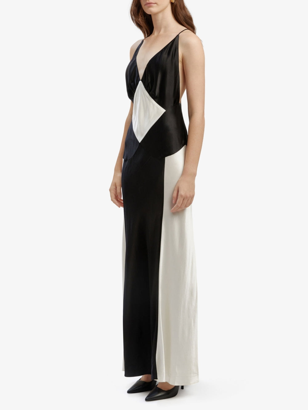 Black Ivory Contrast Maxi Dress - Fashionpara