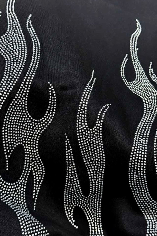 Rhinestone Flame Zip Hoodie 5