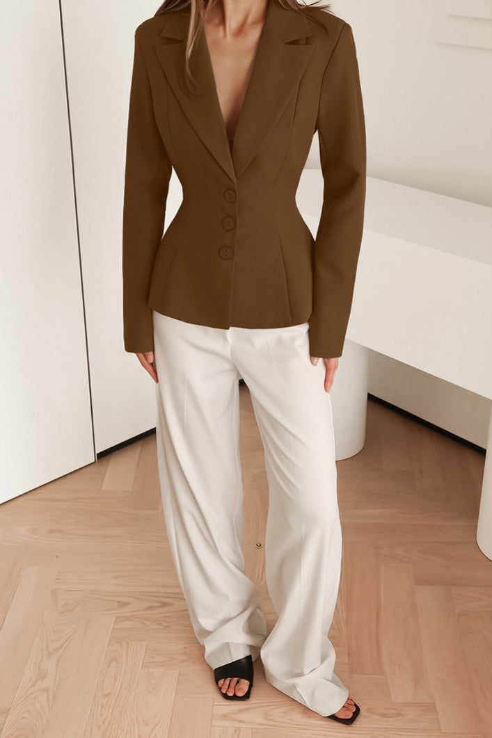 Office Pleated Waist Blazer 8