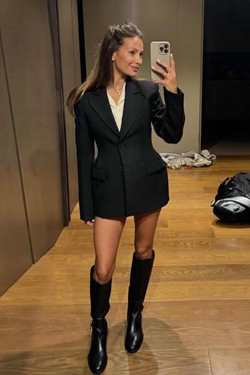 Sculpted Waist Double Button Blazer 8