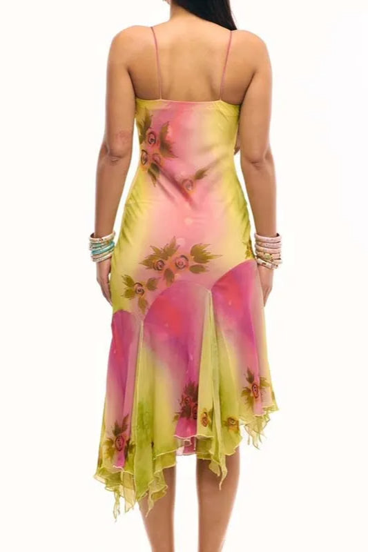 Bohemian Printed Halter Midi Dress