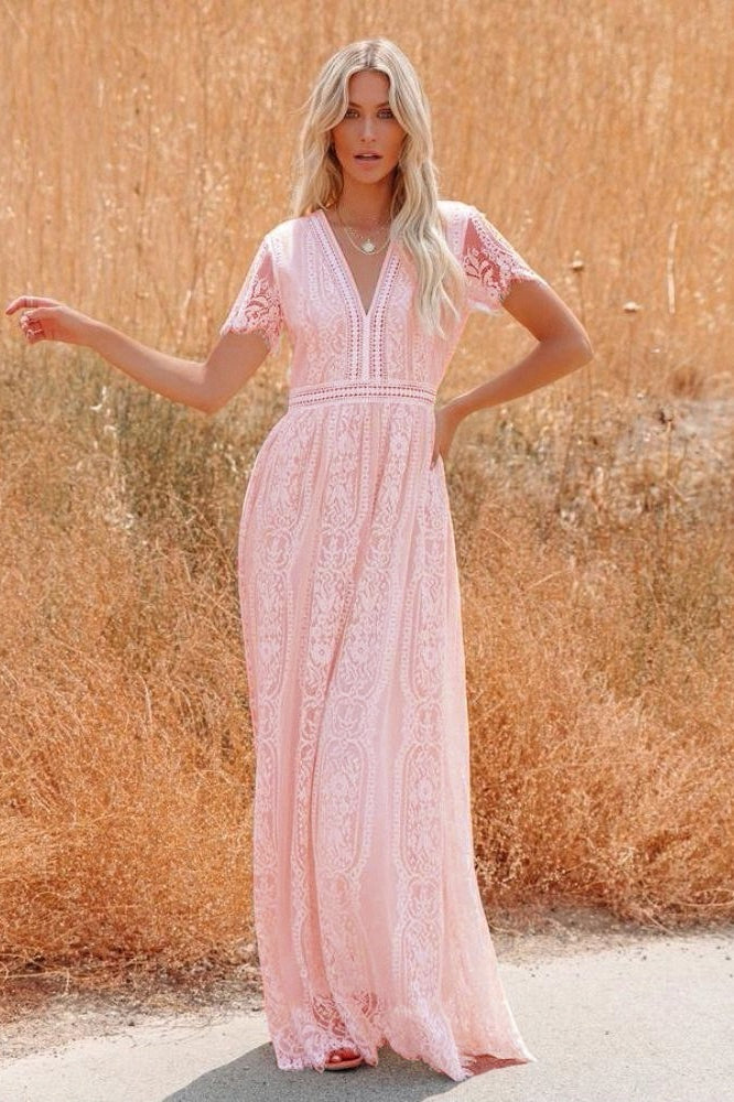 Sheer V Neck Bodycon Maxi Dress