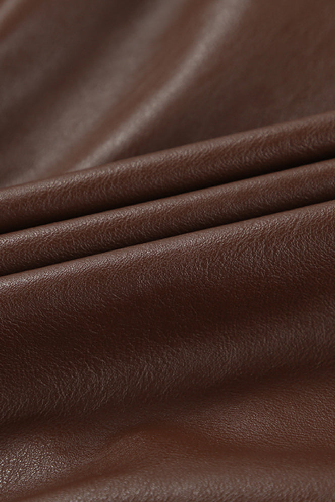 Vintage Brown Leather Blazer Coat