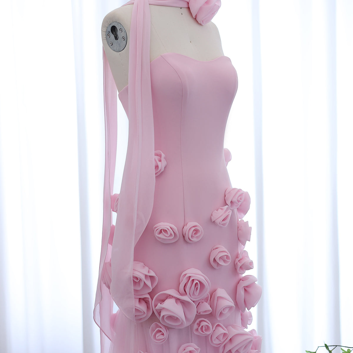 L2991 - Chic A-Line Sweetheart Strapless Floral Embossed Long Prom Dress
