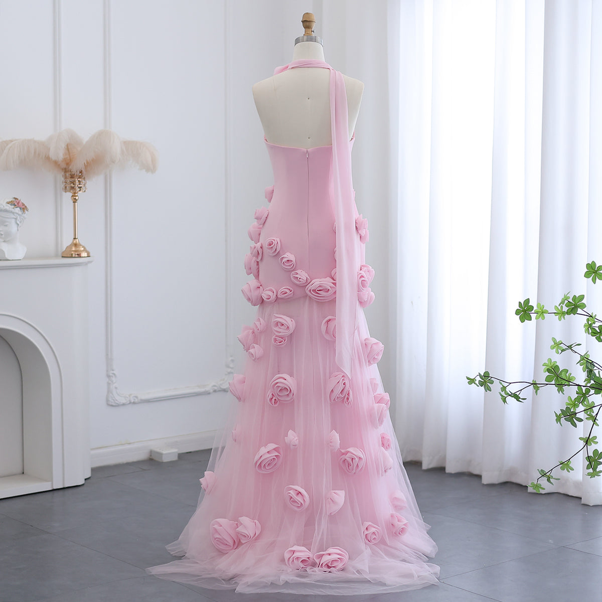 L2991 - Chic A-Line Sweetheart Strapless Floral Embossed Long Prom Dress
