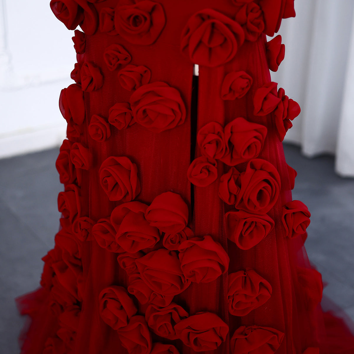 L2991 - Chic A-Line Sweetheart Strapless Floral Embossed Long Prom Dress
