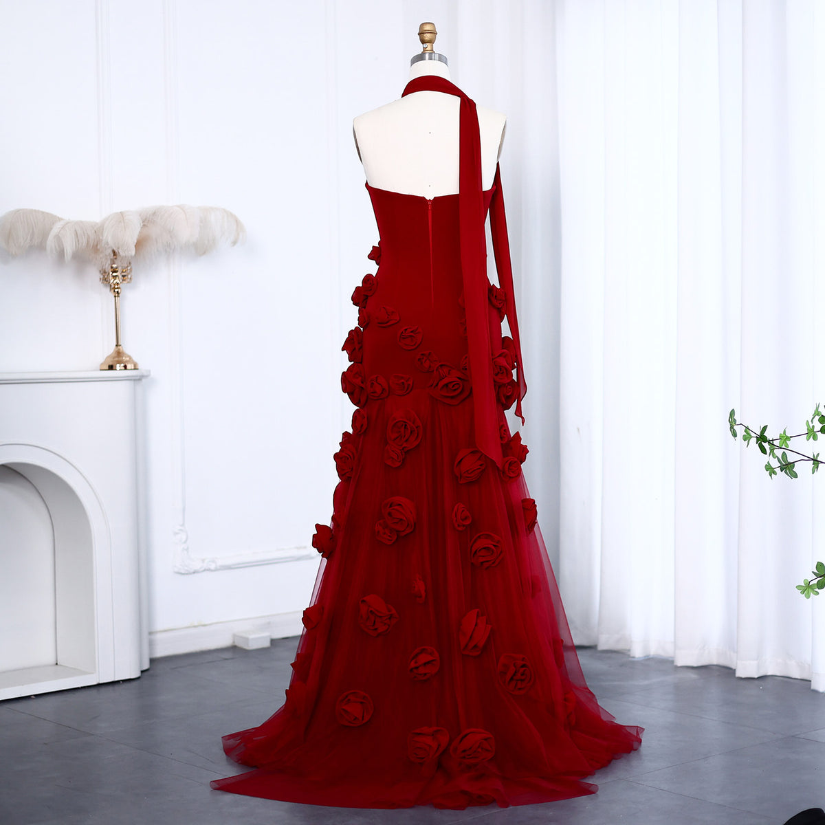 L2991 - Chic A-Line Sweetheart Strapless Floral Embossed Long Prom Dress