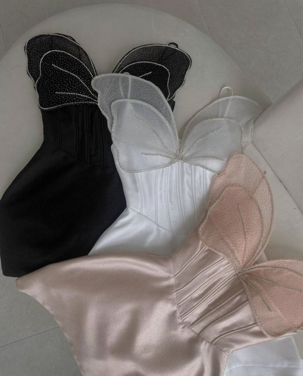 Sweet Butterfly Strapless Sheath 18th Birthday Outfits Formal Graduation Homecoming Dress D511