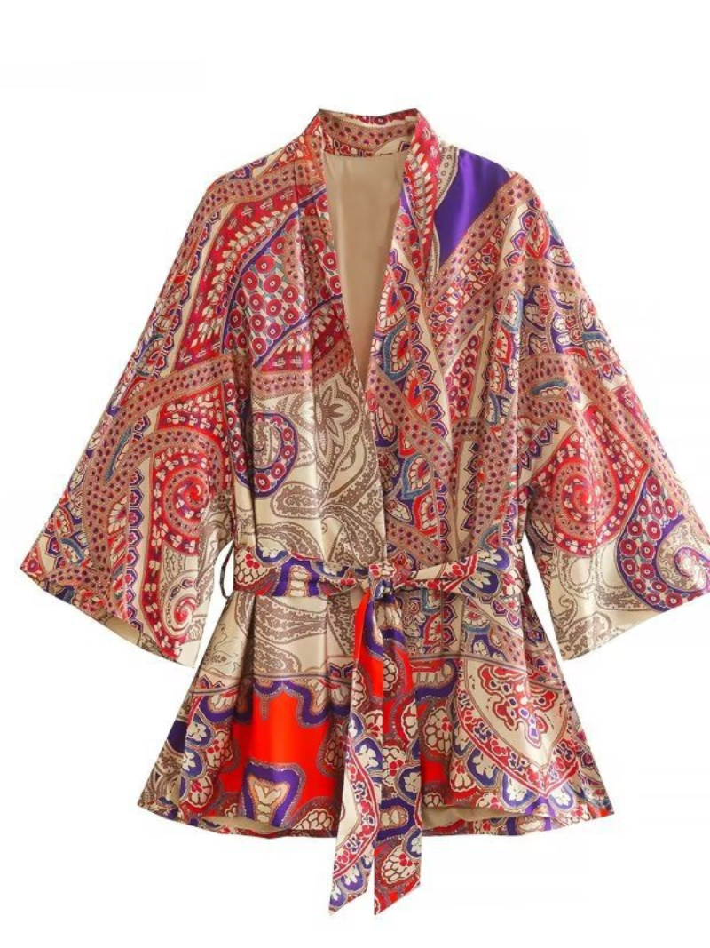 Floral Print Kimono, Short Kimono, Kimono Cardigan, Gift For Her, Kimono Jacket - Fashionpara