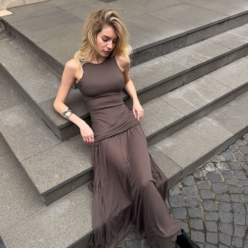 Asymmetric One-Shoulder Twist-Waist Maxi Dress 5