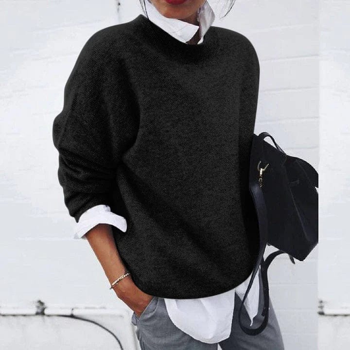 Crew Neck Long Sleeve Oversized Knit Sweater 4