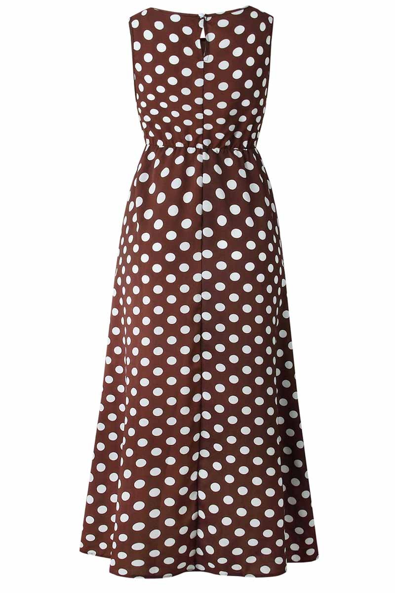 Florcoo Polka Dot Round Neck Dress(5 colors)