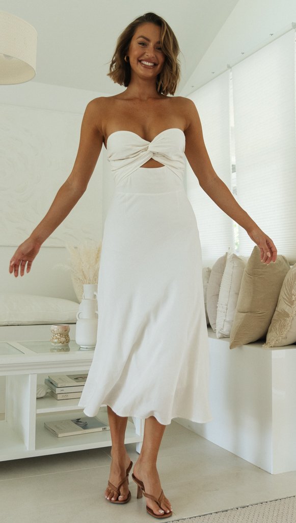 Twist-Front Sweetheart Cut-Out Bias Midi Dress 5