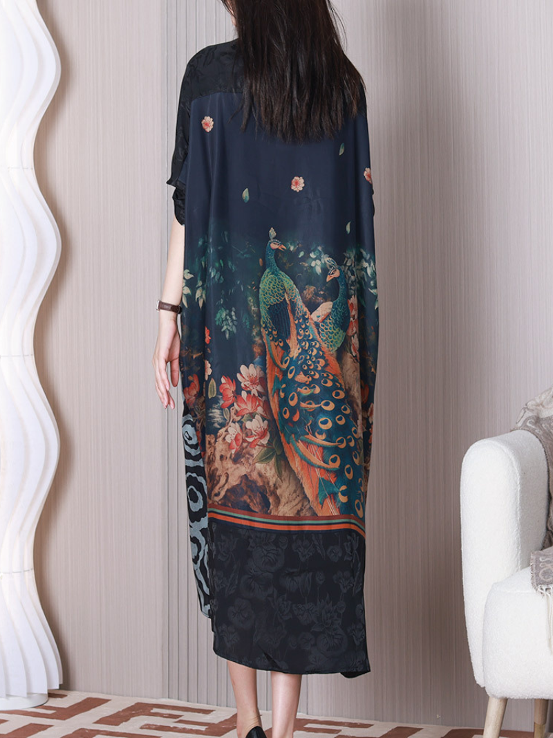 Feel The Moment Stand Collar A-line Dress - Fashionpara