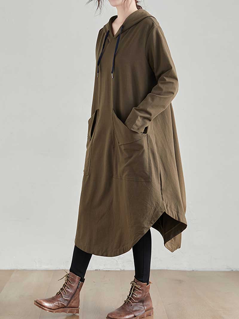 Bonjour Mi Amor Hooded Midi Dress - Fashionpara
