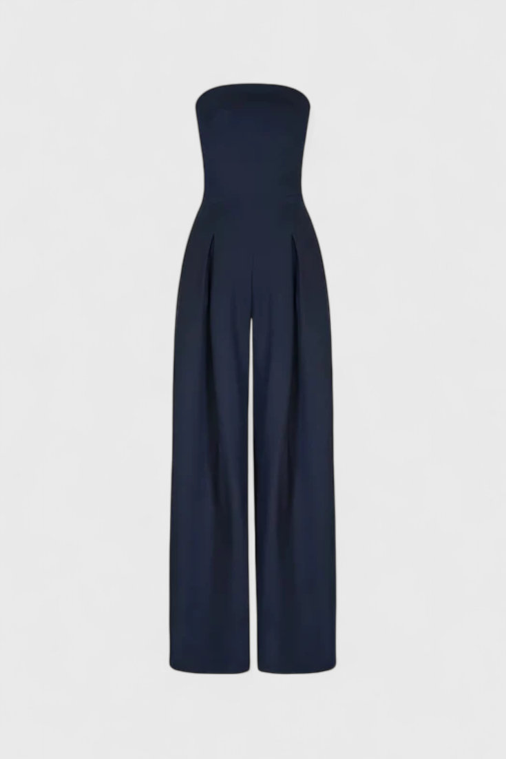Strapless Wide Leg Pleated Jumpsuit 2