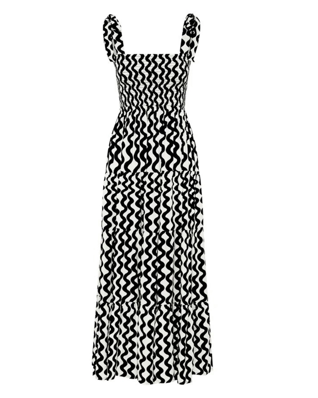 Ethnic Print Tie Maxi Dress - Fashionpara