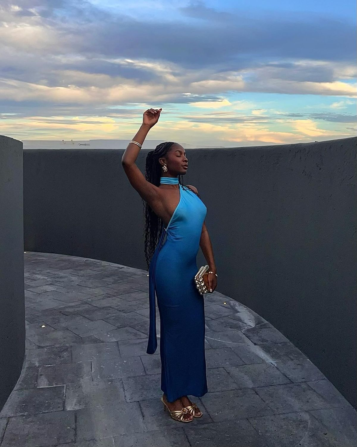 Sexy One Shoulder Backless Ombre Sea Blue Satin Mermaid Evening Gown Long Party Dress D831