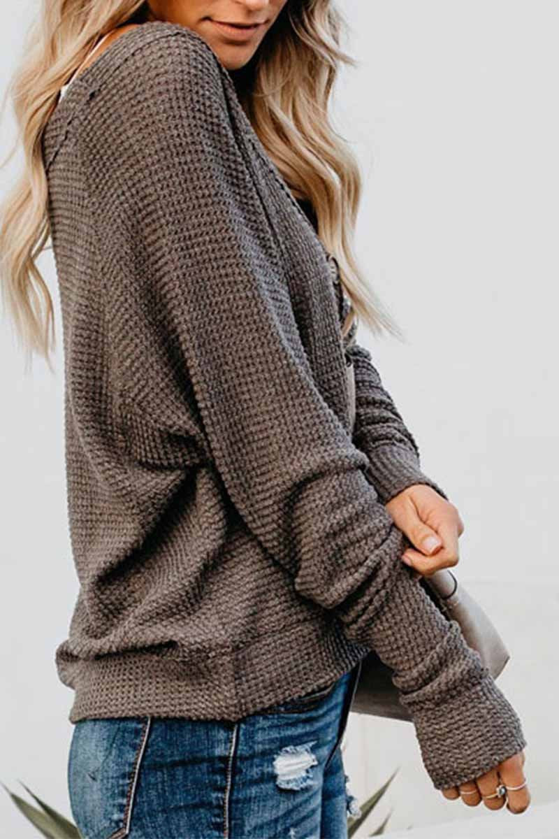 Florcoo V-Neck Bat Sleeve Sweater for Effortless Style