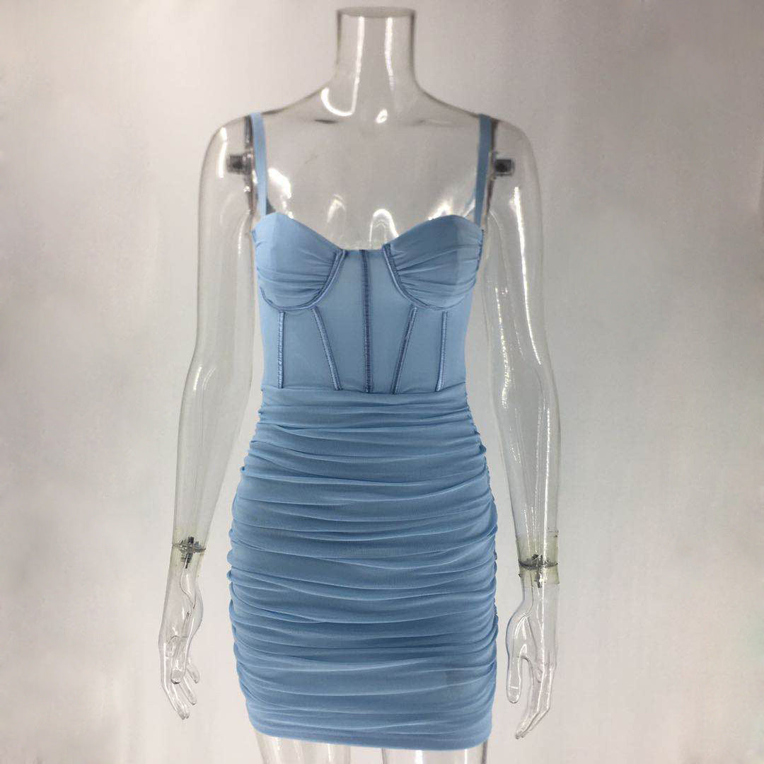 Ruched Mesh Corset Sweetheart Bodycon Mini Dress 5
