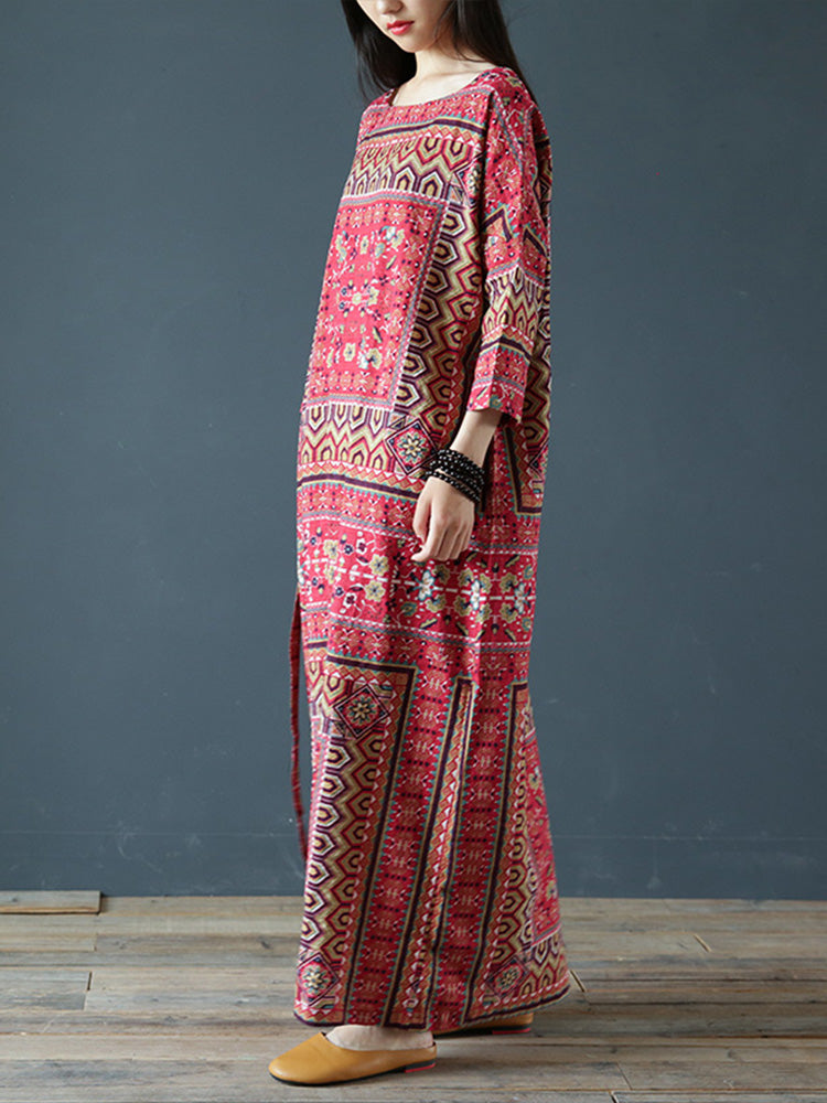 Wild Dreams Double Pocket Robe Maxi Dress - Fashionpara