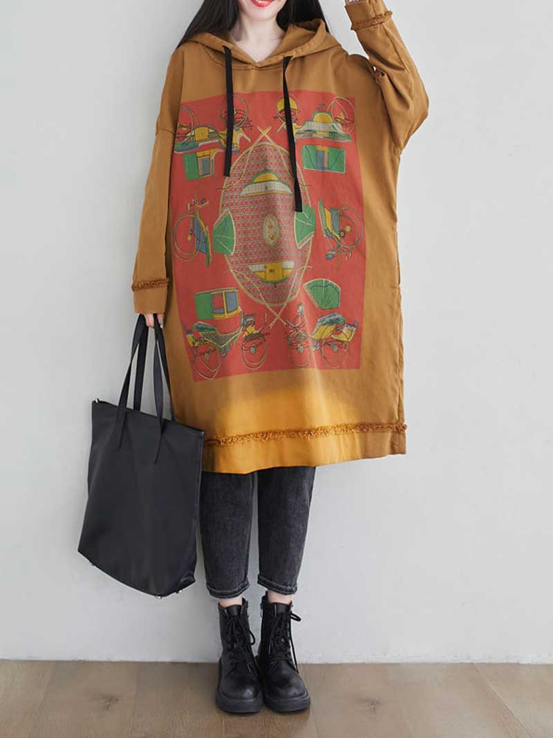 Feel My Love Hooded Sweater Midi Dress - Fashionpara