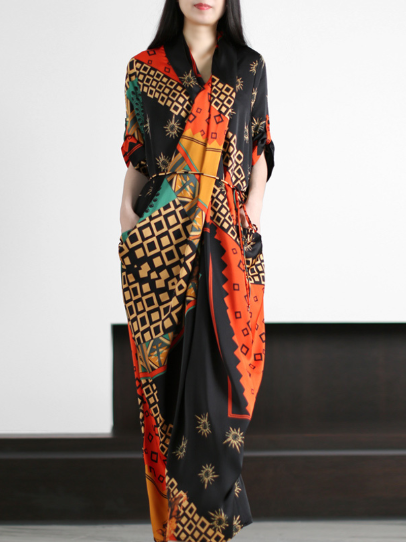 Maxi Dress loose lace thin light luxury fashion ethnic style - Fashionpara