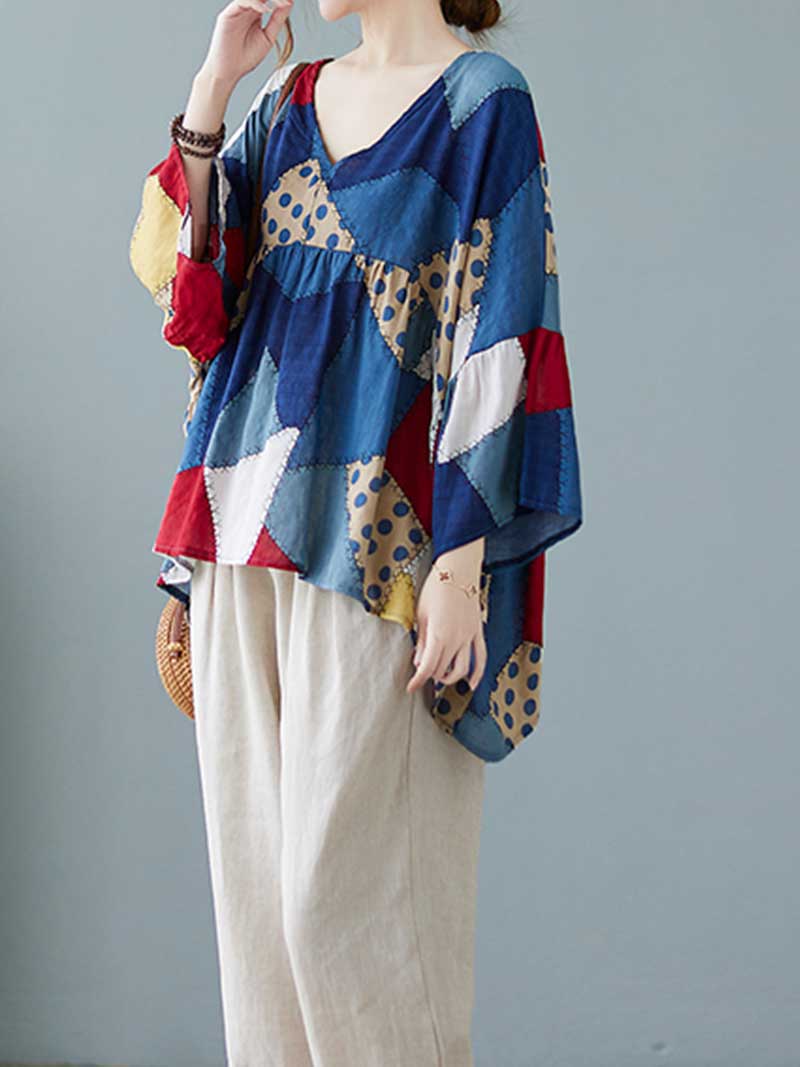 Cotton Multicolor Printed Top - Fashionpara