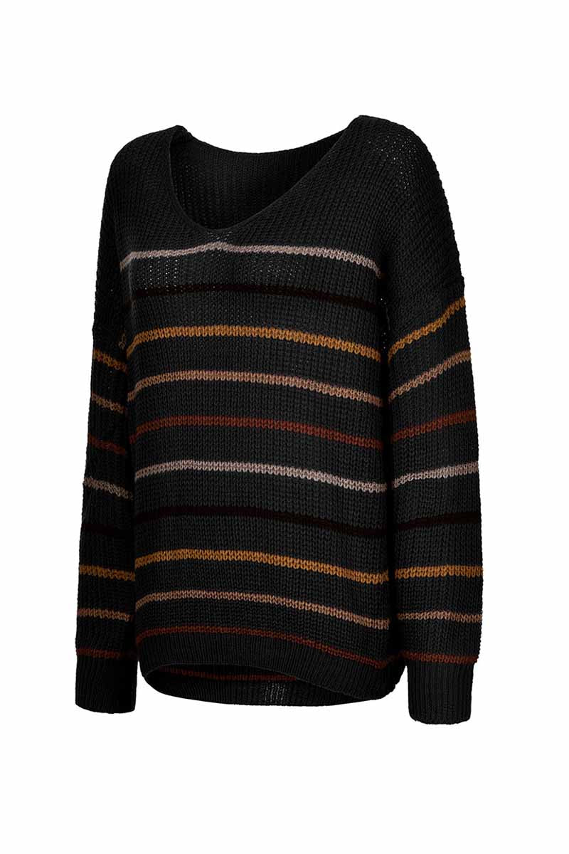 Florcoo Soft Striped Sweater for Effortless Everyday Style