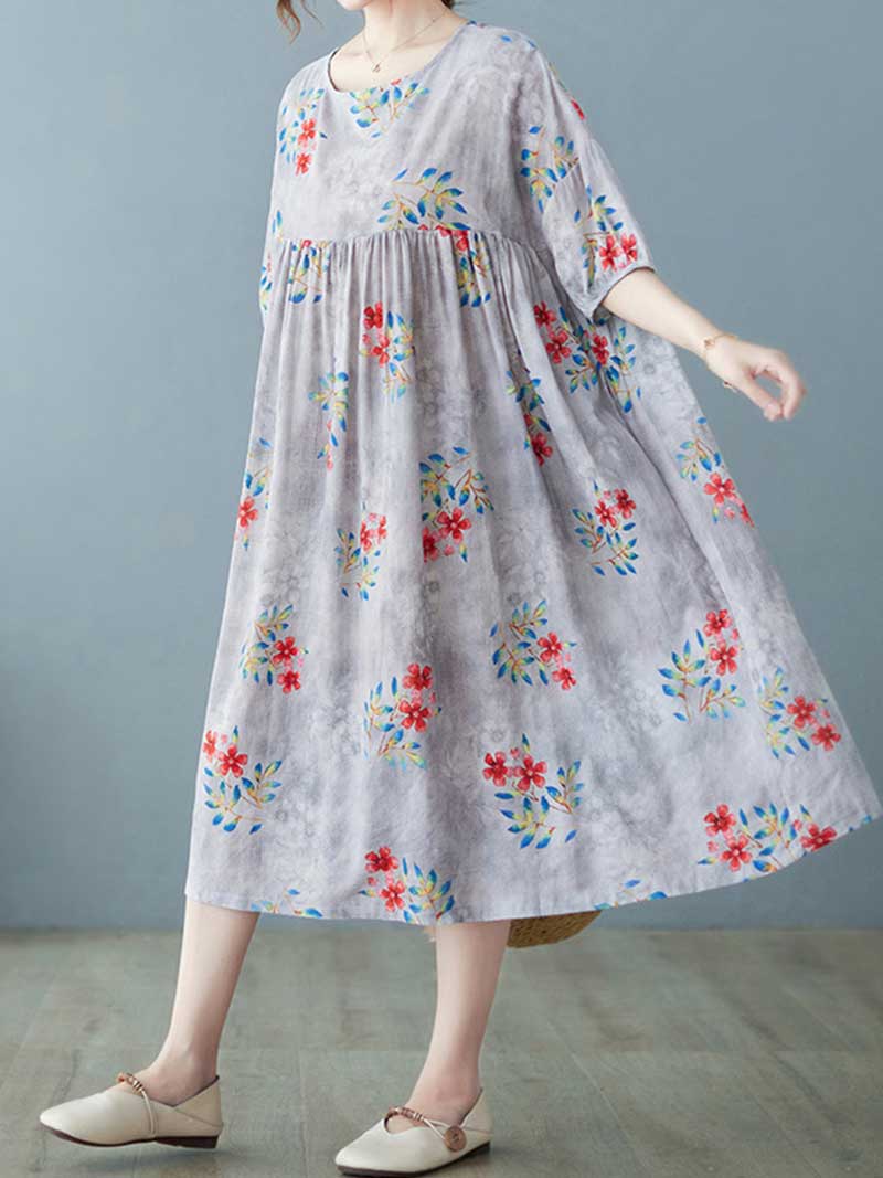 World Around Me Printed Floral Smock Dress - Fashionpara