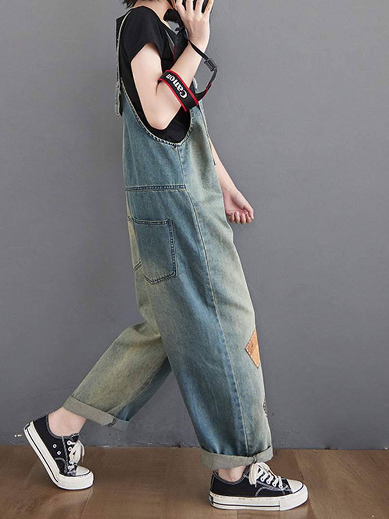 The Beauty Inside Patch Overall Dungaree - Fashionpara