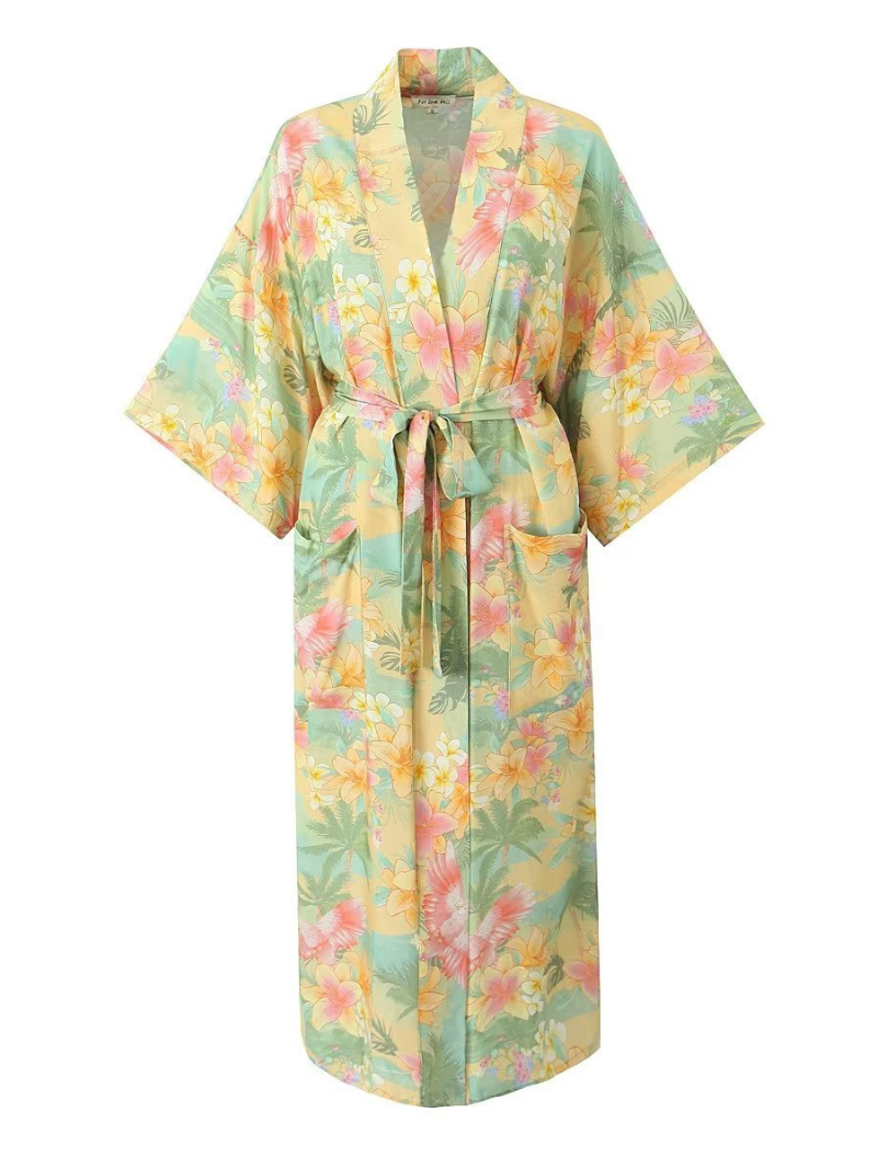 Pure Soul Lapel Collar Short Sleeves Kimono Jacket - Fashionpara