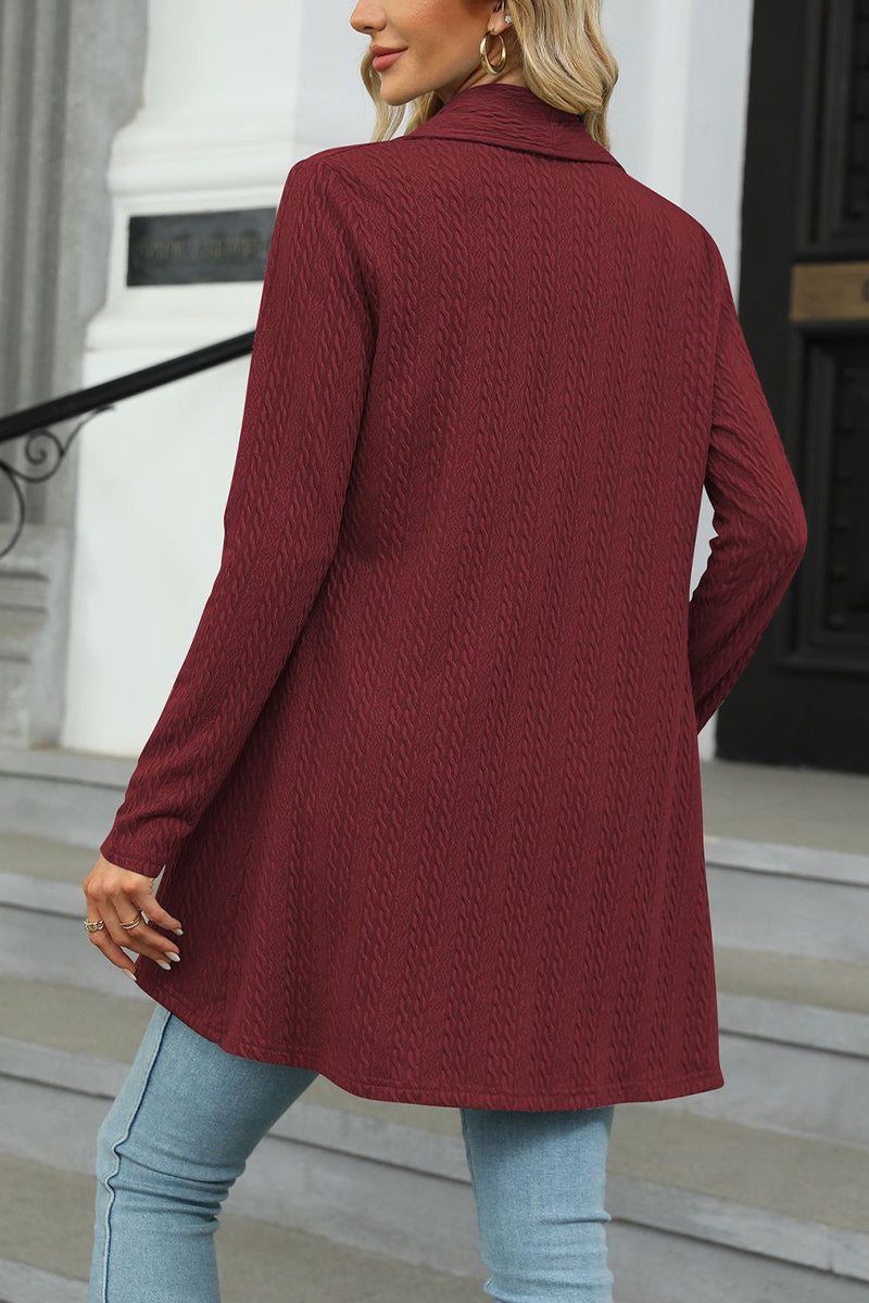 Uniqshe Lapel Loose Knitted Cardigan for Effortless Style