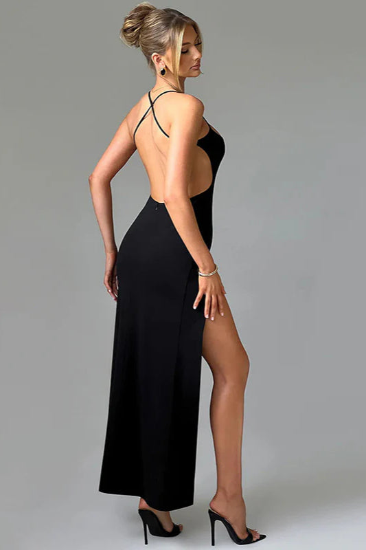 Summer Sexy Split Dress Slim Fit Spaghetti Strap Party Dress - Fashionpara