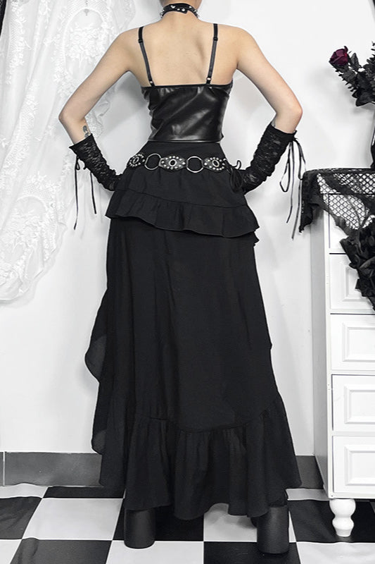 Asymmetric Drape Hem Gothic Skirt