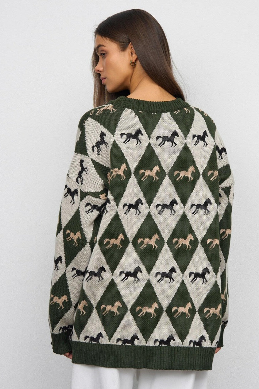 PrincessAce Colorblock Knit Sweater for Effortless Style