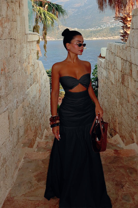 Cut-Out Strapless Birthday Dress
