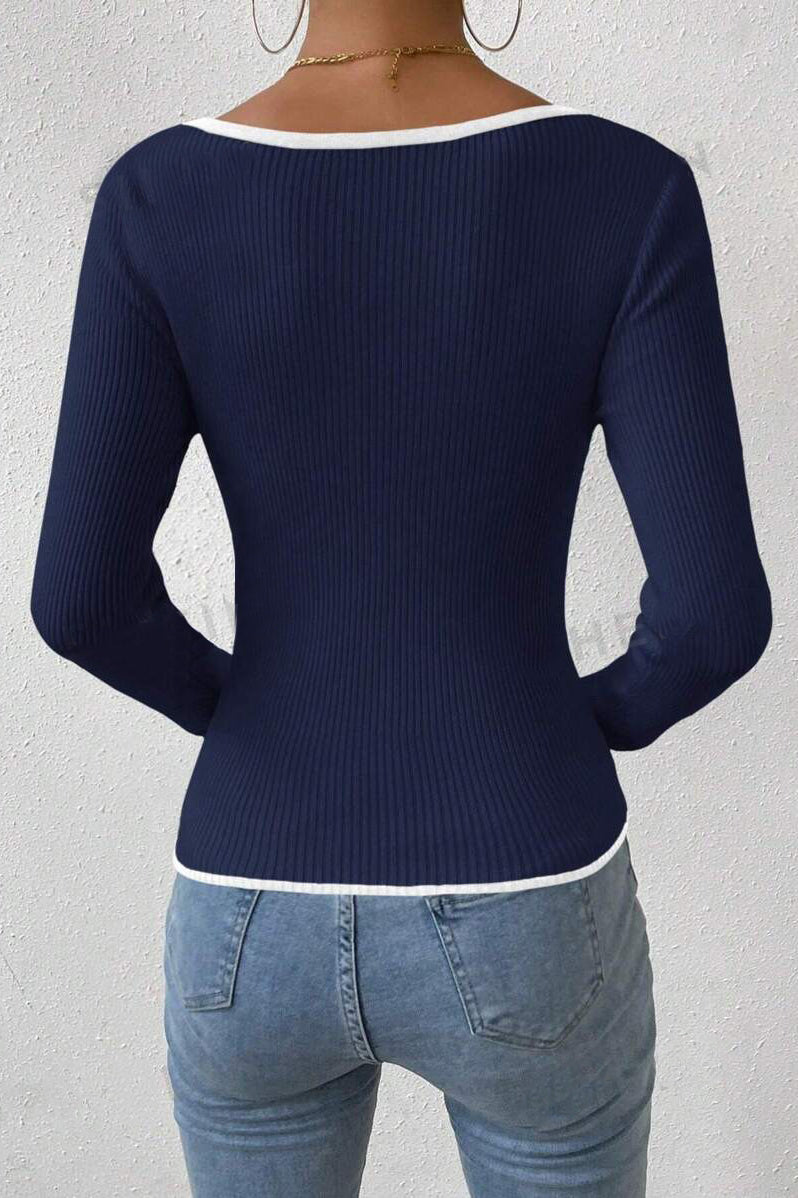 PrincessAce V-Neck Ribbed Knit Sweater for Effortless Style