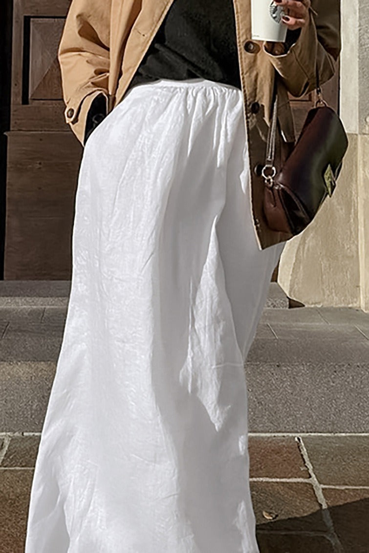 White A-Line Maxi Skirt